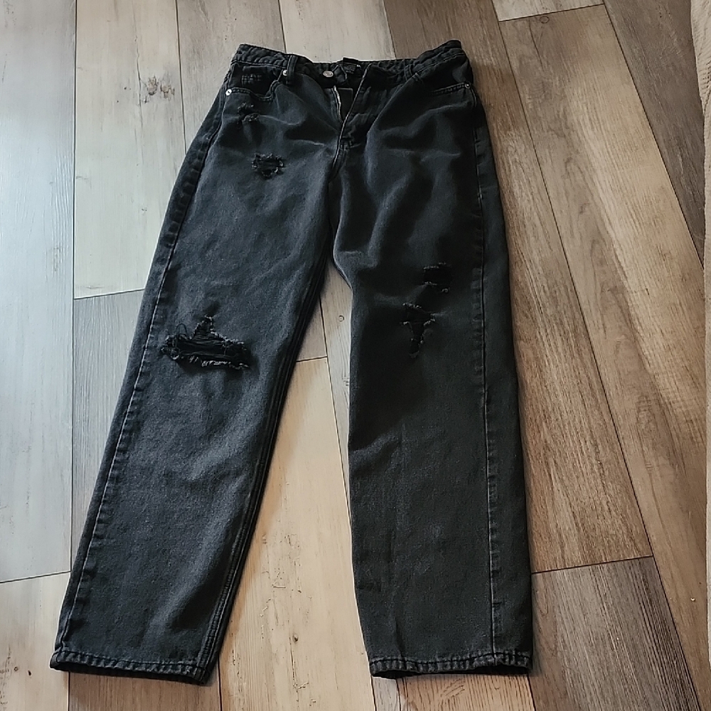 Distressed Black Jeans Womens 9